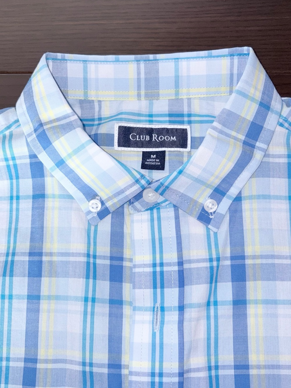 Club Room Plaid Button-Down Shirt M
